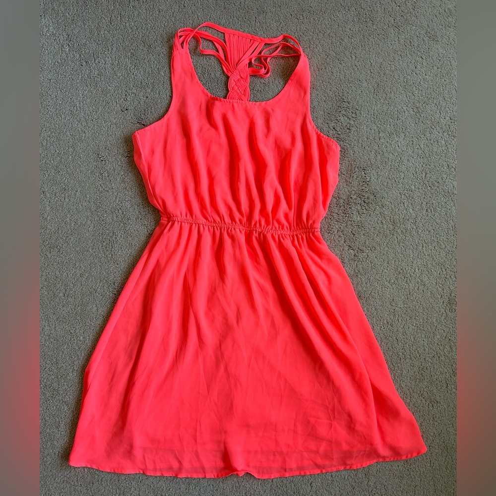 Vibrant Coral Racerback Dress